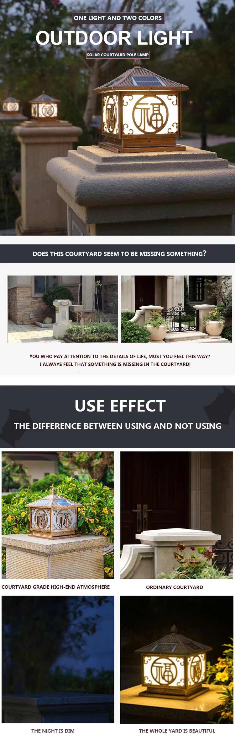 Hot Selling Cheap Courtyard Gate Pillar Lamp Pathway Yard Waterproof Outdoor Garden Solar Led Verandah Pillar Lights