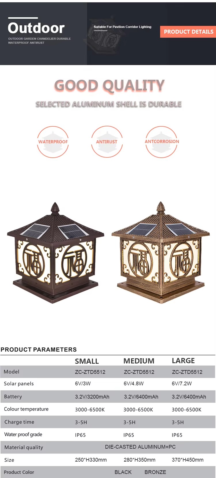 Hot Selling Cheap Courtyard Gate Pillar Lamp Pathway Yard Waterproof Outdoor Garden Solar Led Verandah Pillar Lights
