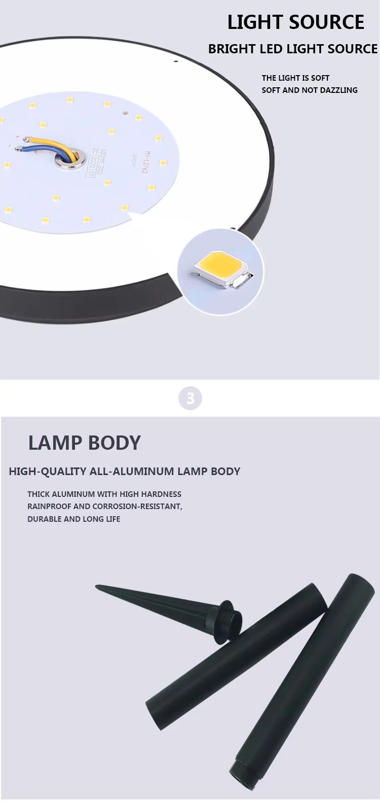 Outdoor waterproof LED solar garden light sidewalk landscape lawn light